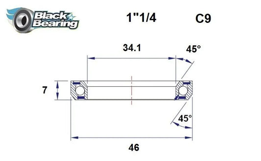 BLACK BEARING HB 34.1X46X7MM 45°/45° – Headset Bearing bild 1 PMMEDIA:e41c35d1bb9f48ae