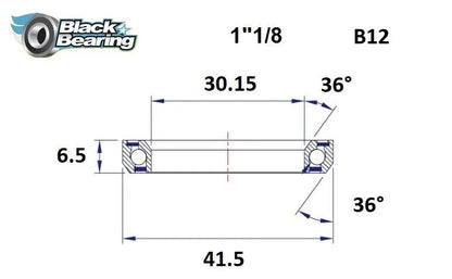 BLACK BEARING Headset Lager HB 30.15X41.5X6.5MM 36°/36° bild 1 PMMEDIA:e41d2c35688b2bdc