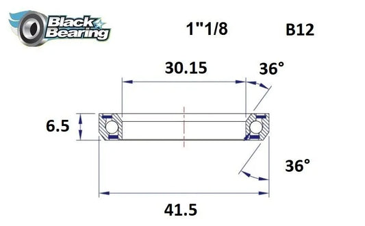 BLACK BEARING Headset Lager HB 30.15X41.5X6.5MM 36°/36° bild 1 PMMEDIA:e41d2c35688b2bdc