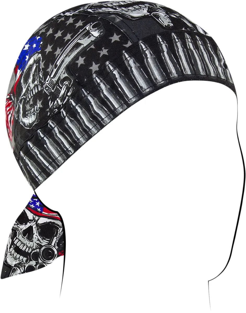 ZAN HEADGEAR Flydanna® Cotton Headwrap USA Gunskull bild 1 PMMEDIA:6d4cea67356e5c86