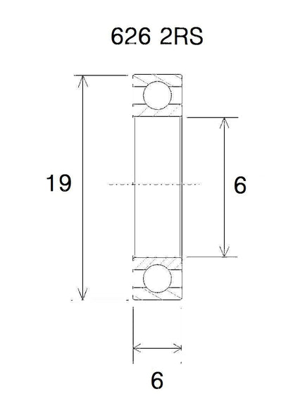 BLACK BEARING B5 kullager 6x19x6 mm bild 1 PMMEDIA:0984669cedb2704d