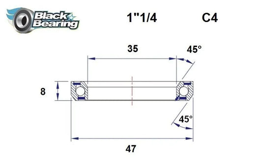 BLACK BEARING HB 35X47X8MM 45°/45° styrlager bild 1 PMMEDIA:170dfc38e9957a45