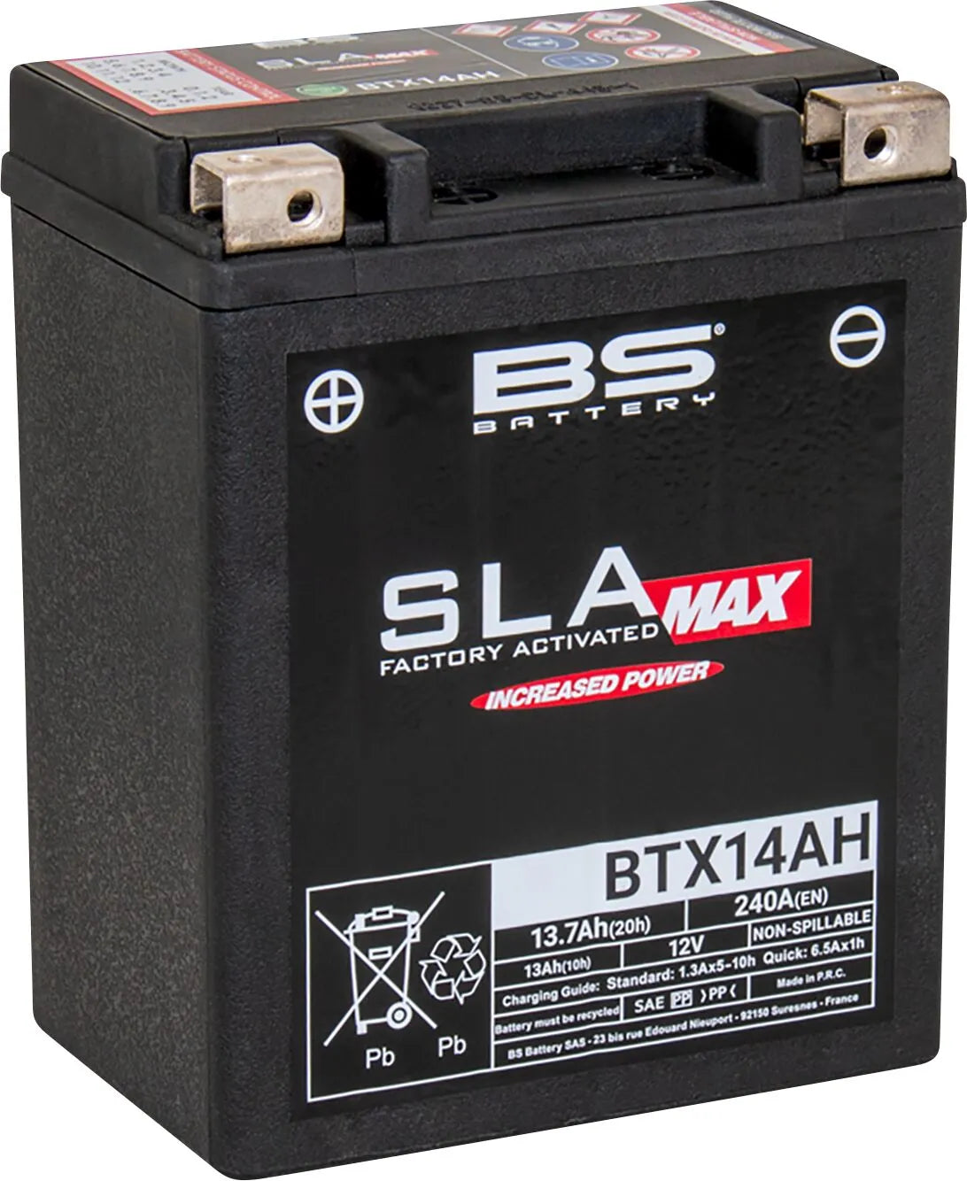 BS BATTERY BTX14AH SLA MAX AGM Underhållsfri Batteri bild 1 PMMEDIA:759b12d4f9455f0e