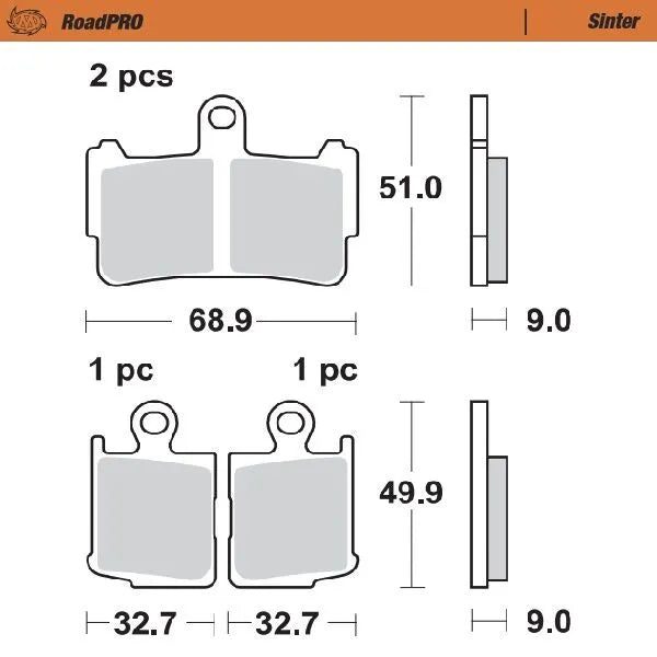 MOTO-MASTER RoadPRO Sinter Fram Bromsbelägg bild 1 PMMEDIA:bd5ffdcdea4481a7
