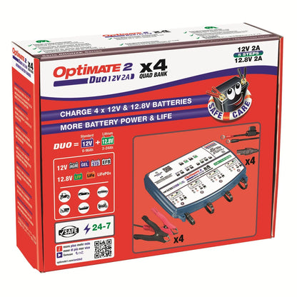 TECMATE OptiMate 2 DUO x 4 Bank Batteriladdare bild 8 PMMEDIA:ddb3b0d9e71b1a17
