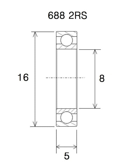 BLACK BEARING Max Bearing 8x16x5 mm bild 1 PMMEDIA:28e9adeb4aee0169