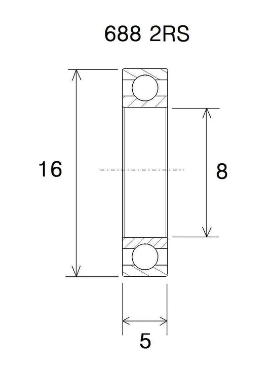 BLACK BEARING Max Bearing 8x16x5 mm bild 1 PMMEDIA:28e9adeb4aee0169