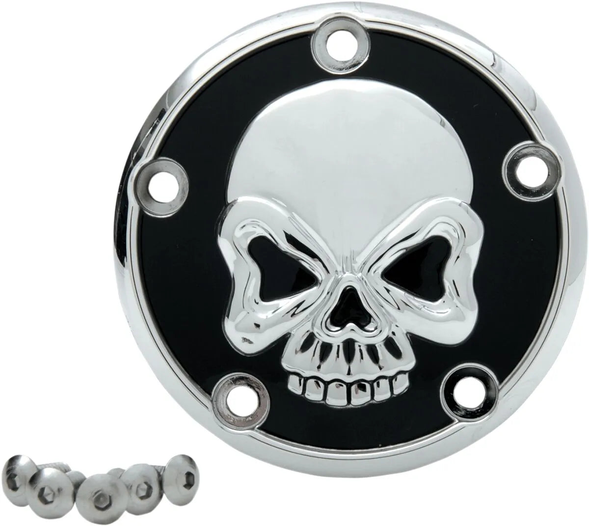 DRAG SPECIALTIES Skull Points Cover i krom och svart bild 1 PMMEDIA:ccbfe870ff7b571e
