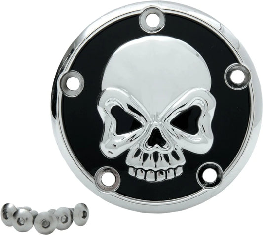 DRAG SPECIALTIES Skull Points Cover i krom och svart bild 1 PMMEDIA:ccbfe870ff7b571e