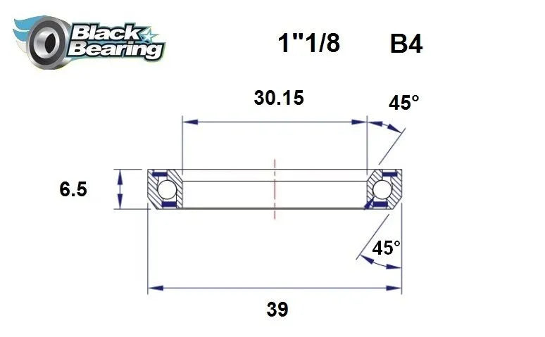 BLACK BEARING Headset Lager HB 30.15X39X6.5MM 45°/45° bild 1 PMMEDIA:5615c195053bbd63
