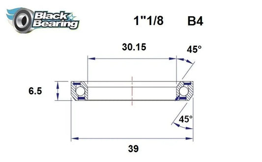 BLACK BEARING Headset Lager HB 30.15X39X6.5MM 45°/45° bild 1 PMMEDIA:5615c195053bbd63