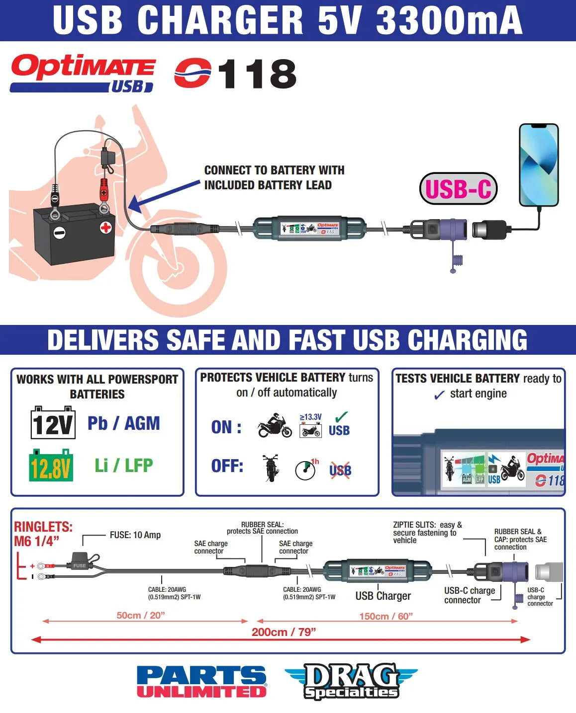 TECMATE OptiMate™ Batteri till USB-C Laddare bild 3 PMMEDIA:5bbd41be21fa45cd