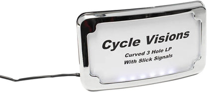 CYCLE VISIONS LED-upplyst nummerplåtsram med 3 hål krom bild 1 PMMEDIA:c9462e8a41df7499