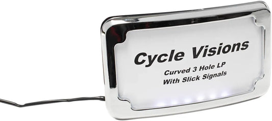 CYCLE VISIONS LED-upplyst nummerplåtsram med 3 hål krom bild 1 PMMEDIA:c9462e8a41df7499