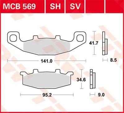 TRW SV Series Sinterade Bromsbelägg Fram bild 1 PMMEDIA:d708bd93185679a7