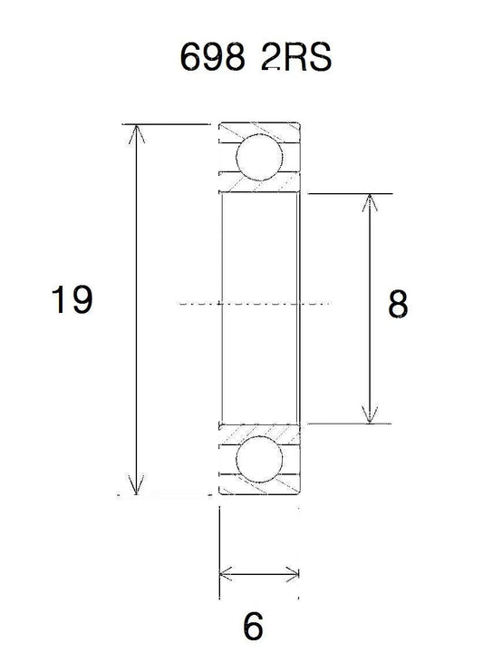 BLACK BEARING B5 Lager 8x19x6mm bild 1 PMMEDIA:117f3cc3d17904b1