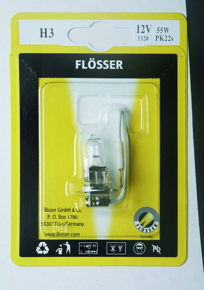 FLOSSER Halogen Strålkastar­lampa H3 12V 55W PK22S bild 1 PMMEDIA:2cbba68d280c14f5