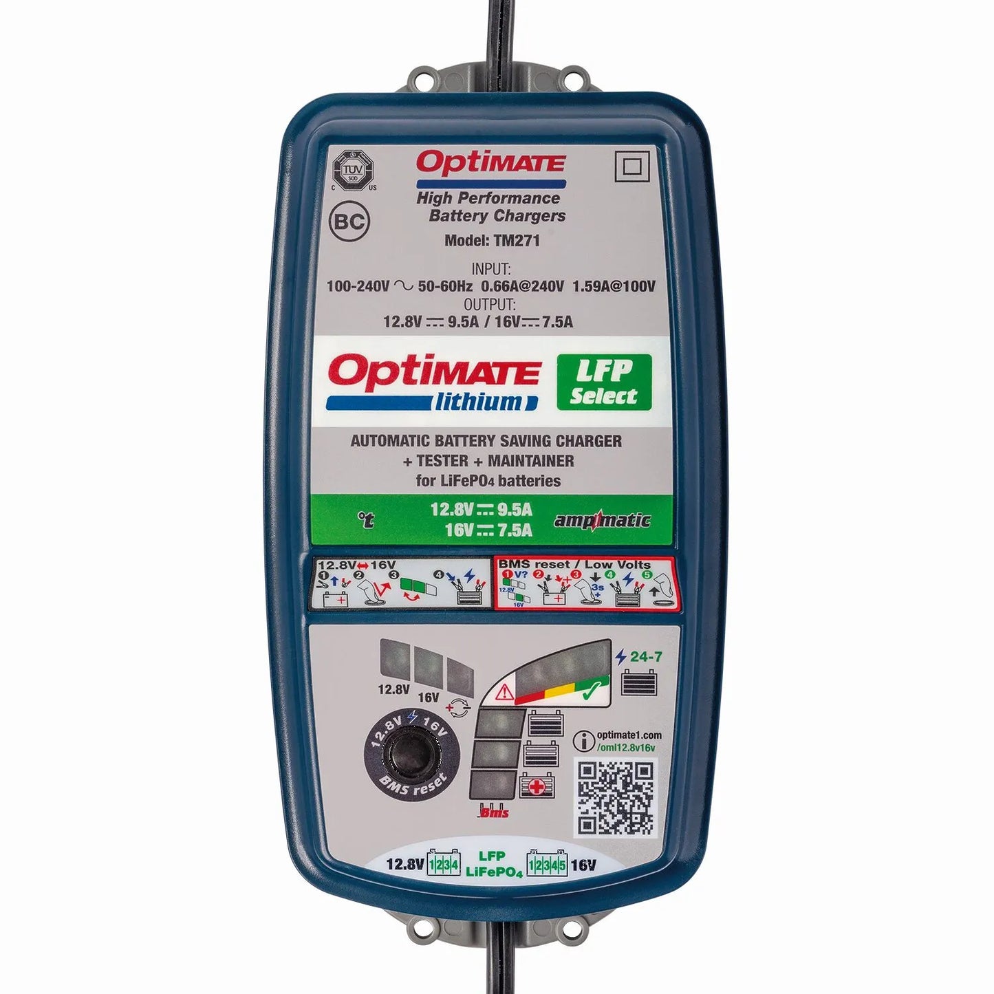 TECMATE OptiMate Lithium LFP 4S 9A/5S 7A Batteriladdare bild 1 PMMEDIA:21c793f862886230
