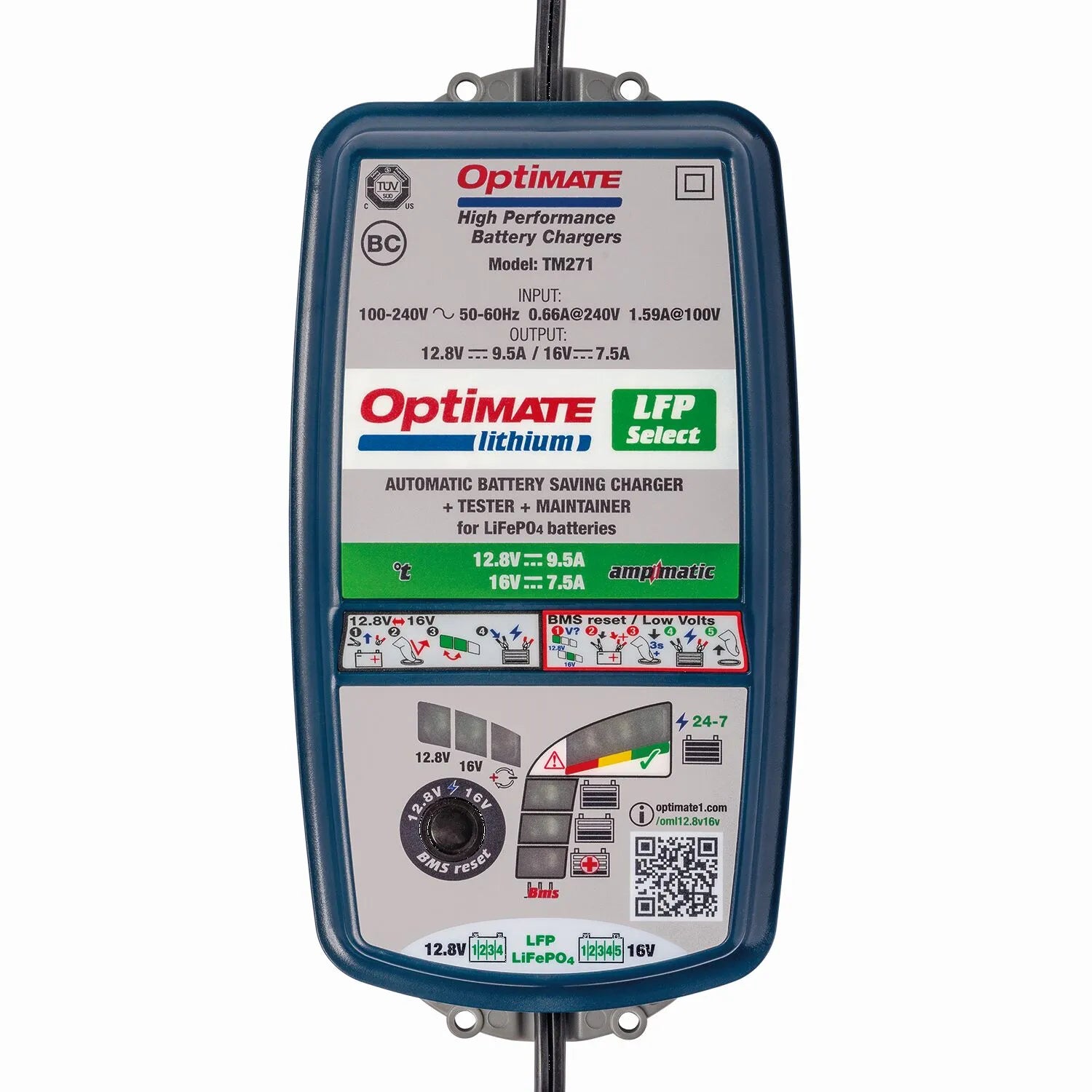 TECMATE OptiMate Lithium LFP 4S 9A/5S 7A Batteriladdare bild 1 PMMEDIA:21c793f862886230