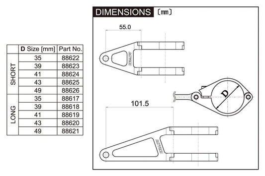 DAYTONA Strålkastarbeslag Lång Aluminium bild 2 PMMEDIA:af2c09a44ce60834