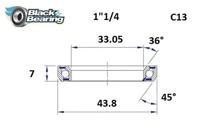 BLACK BEARING Headset Lager HB 33.05X43.8X7MM 36°/45° bild 1 PMMEDIA:ee3ad368832e336e