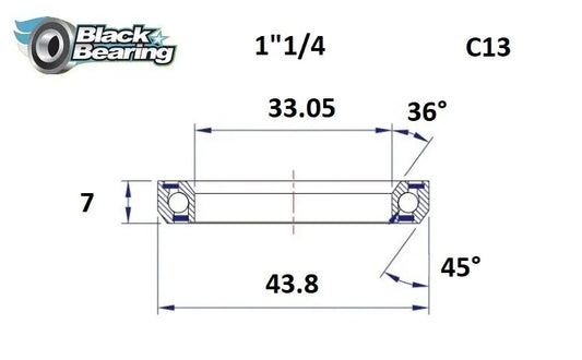 BLACK BEARING Headset Lager HB 33.05X43.8X7MM 36°/45° bild 1 PMMEDIA:ee3ad368832e336e