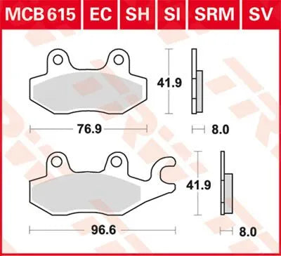 TRW SV Series Sinterade Bromsbelägg Fram bild 1 PMMEDIA:8675dbf09bc556a9