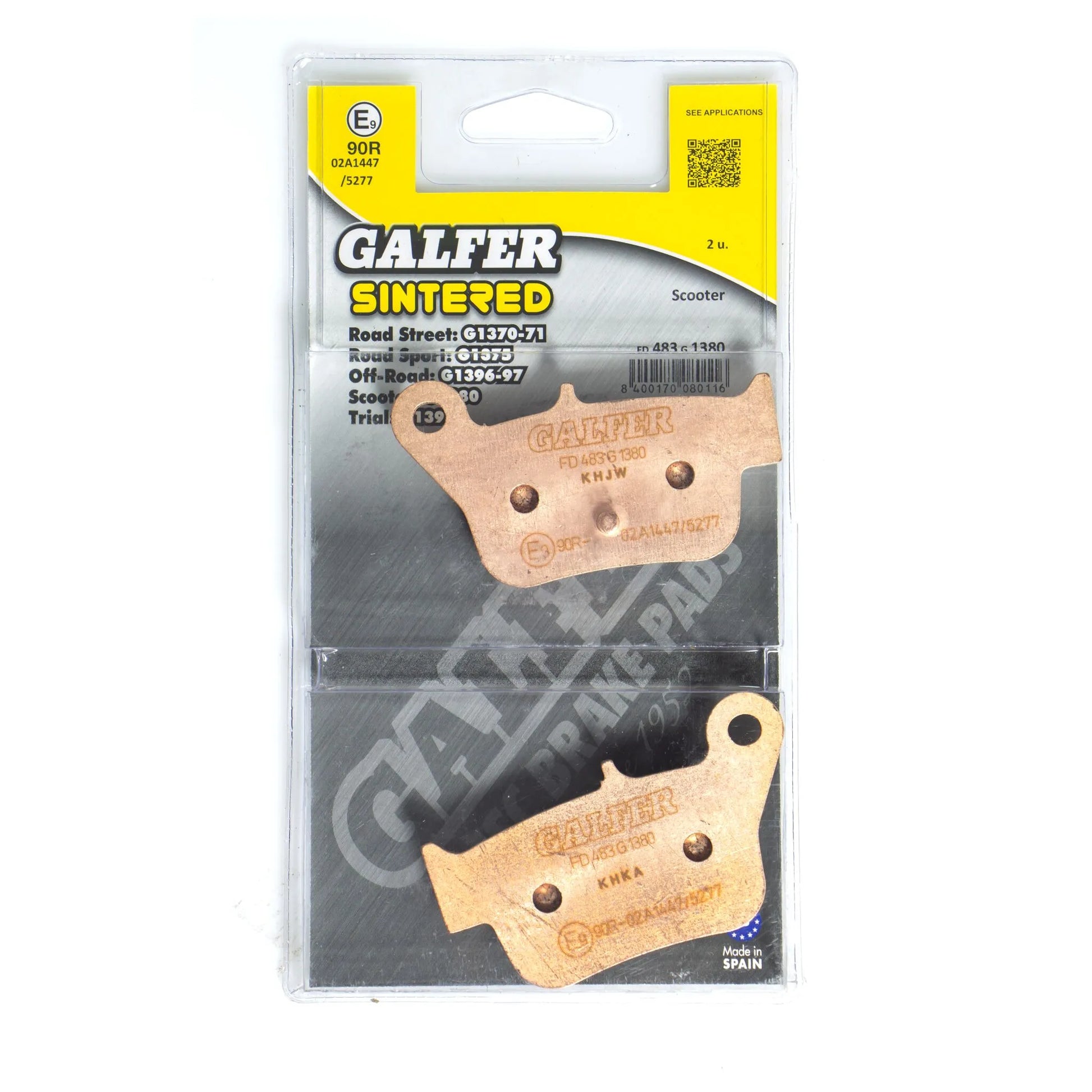 GALFER HH Sinterade Bromsbelägg för Scooter bild 1 PMMEDIA:691128a094bbf523
