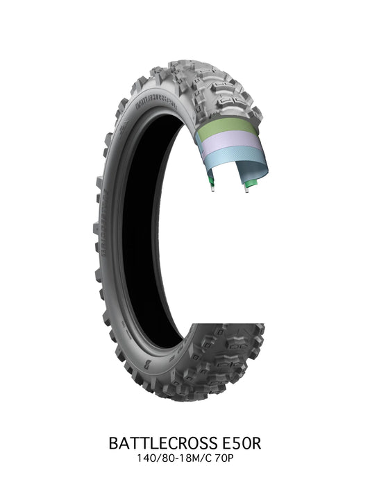 Bridgestone Battlecross E50 Dual sport däck bak bild 2 PMMEDIA:9b11974192eaa493