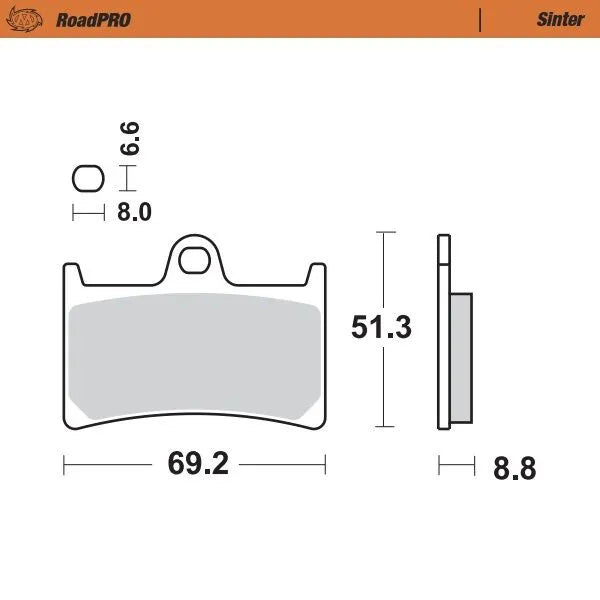 MOTO-MASTER RoadPRO Sinder Fram Bromsbelägg bild 1 PMMEDIA:3dcafc9373c3d431