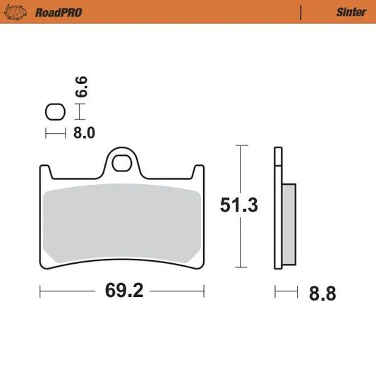 MOTO-MASTER RoadPRO Sinder Fram Bromsbelägg bild 1 PMMEDIA:3dcafc9373c3d431