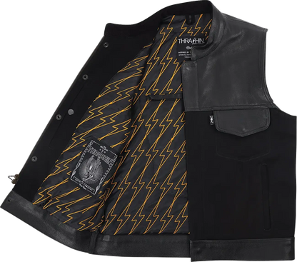 Thrashin Supply Co Kanan Leather/Denim Riding Vest Jacka textil herr bild 7 PMMEDIA:12674a8325b0a190