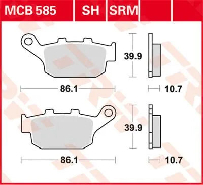 TRW SH Series Sinterade Bakbromsbelägg MCB585SH bild 1 PMMEDIA:3eb582714306b9bf