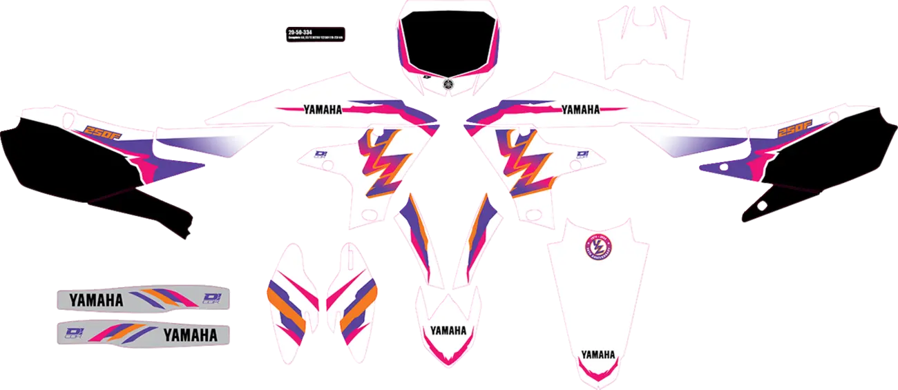 D'COR VISUALS Complete Graphics Kit YZ Retro YZF250 bild 1 PMMEDIA:bda21da683e1b569