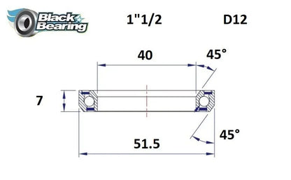 BLACK BEARING Headset Lager HB 40X51.5X7MM 45°/45° bild 1 PMMEDIA:31b1f3a401752056