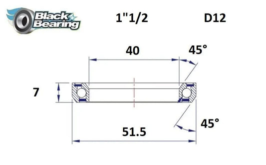 BLACK BEARING Headset Lager HB 40X51.5X7MM 45°/45° bild 1 PMMEDIA:31b1f3a401752056