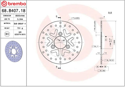BREMBO Serie Oro Bromsskiva Fast bild 2 PMMEDIA:727b4d8667668037