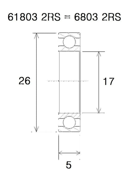 BLACK BEARING B3 Lager 17x26x5mm bild 1 PMMEDIA:f399b33f5c077374