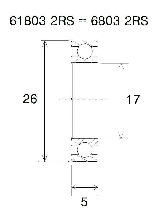 BLACK BEARING B5 kullager 17x26x5 mm bild 1 PMMEDIA:f399b33f5c077374