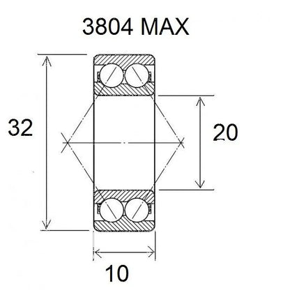 BLACK BEARING Max kullager 20x32x10mm bild 1 PMMEDIA:8beb059abd1ecbc9