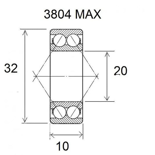 BLACK BEARING Max kullager 20x32x10mm bild 1 PMMEDIA:8beb059abd1ecbc9