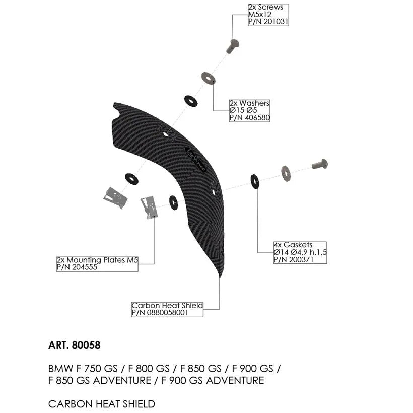 LEOVINCE Heat Shield BMW F 750/800/850/900 GS/ADV CF bild 1 PMMEDIA:94e87d8b6d32cd9e