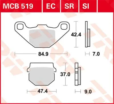 TRW SI Series Sinterade Off-Road Bromsbelägg bild 1 PMMEDIA:a85dcaf3c52ba556