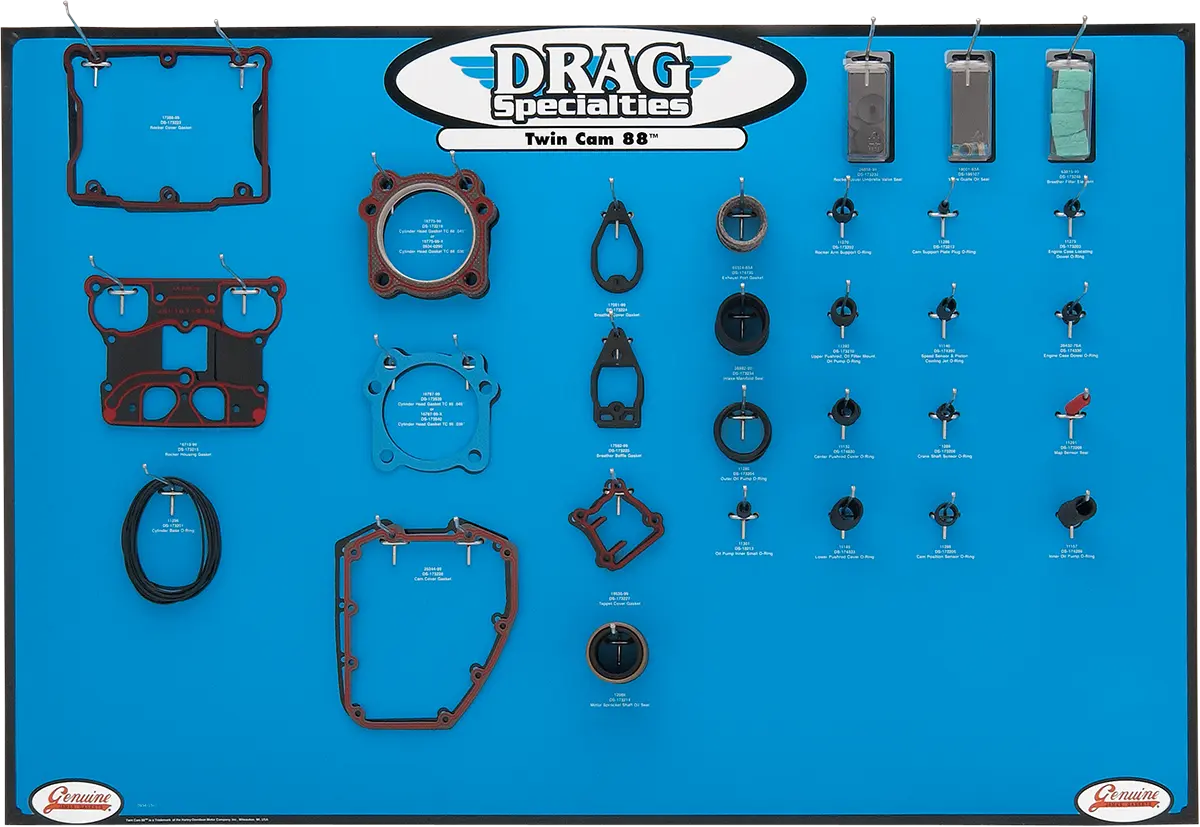 DRAG SPECIALTIES Packningsdisplay för Twin Cam motorer bild 1 PMMEDIA:7180f3c611bf4fe1