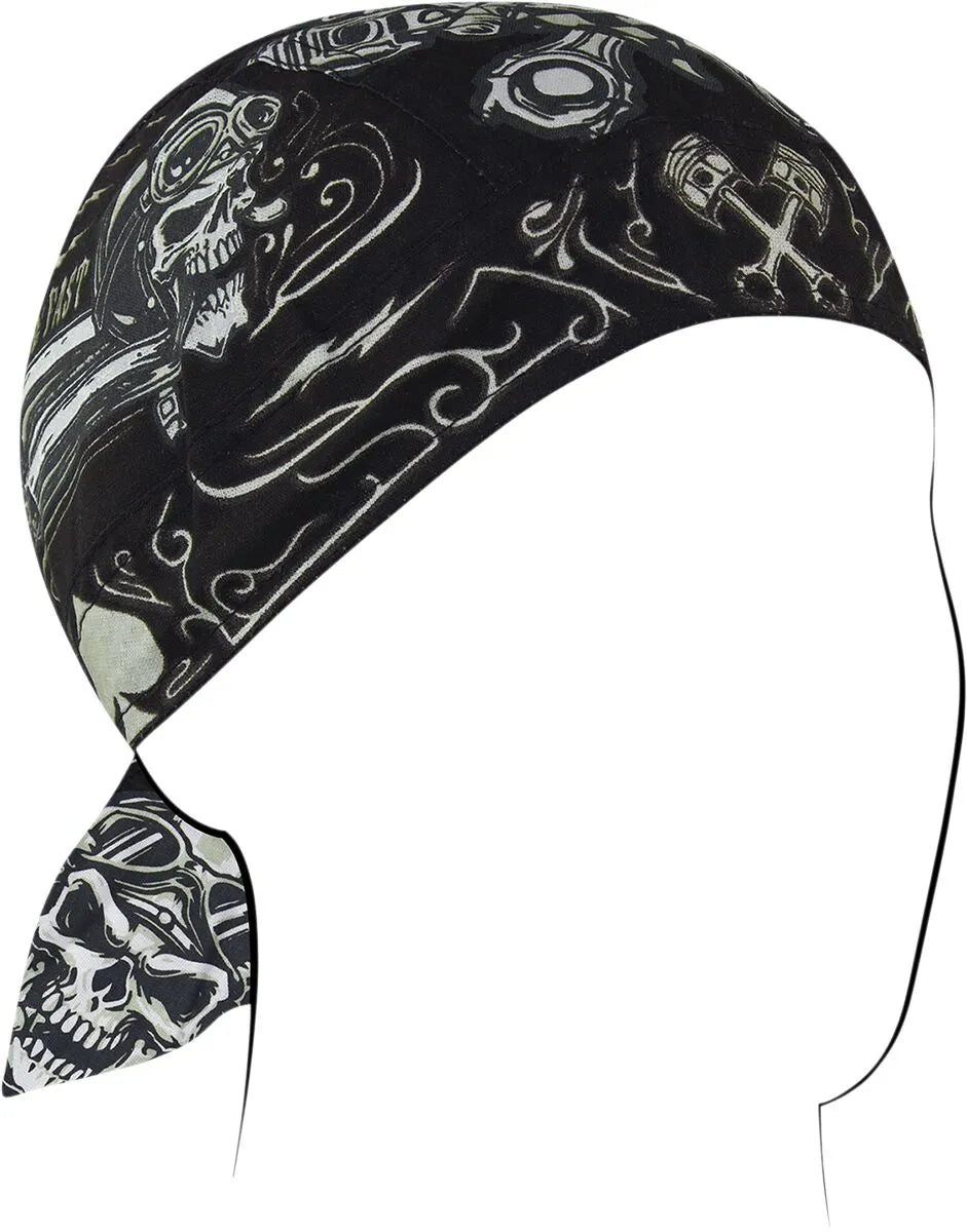 ZAN HEADGEAR Flydanna® Cotton Headwrap Biker Skull bild 1 PMMEDIA:b8ab600a857ddd15