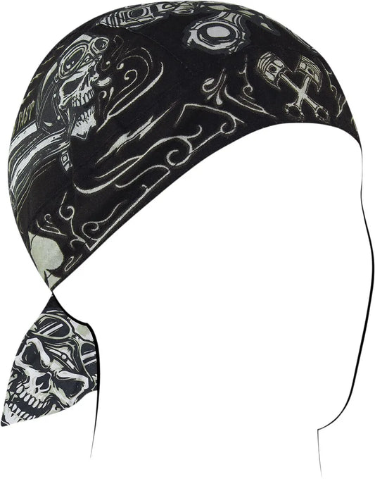ZAN HEADGEAR Flydanna® Cotton Headwrap Biker Skull bild 1 PMMEDIA:b8ab600a857ddd15