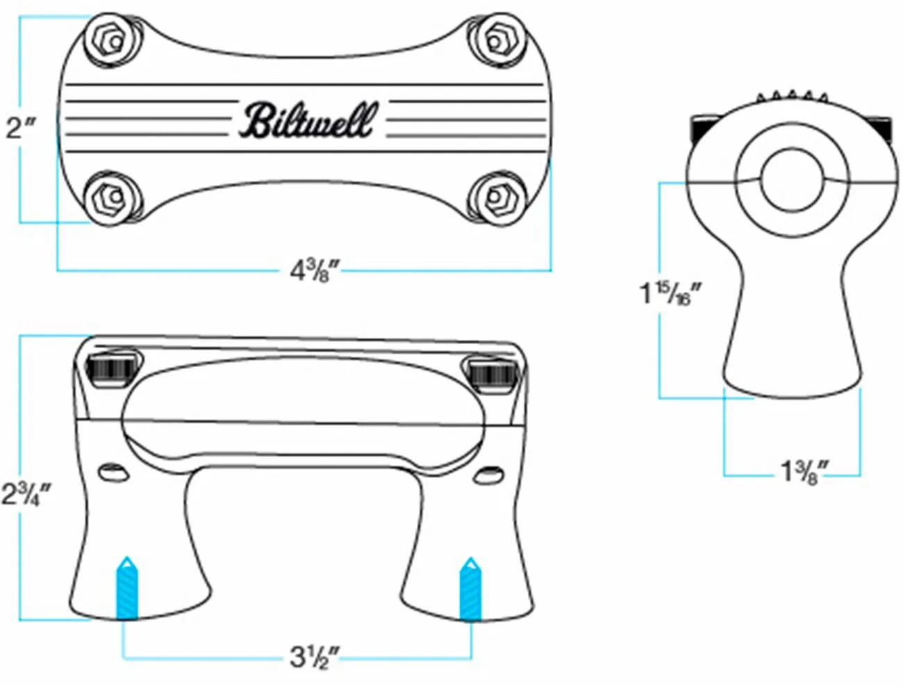Biltwell 2" Thunder Handlebar Risers Styrhöjare & Risers bild 9 PMMEDIA:0ec1e39dfebeb9c6