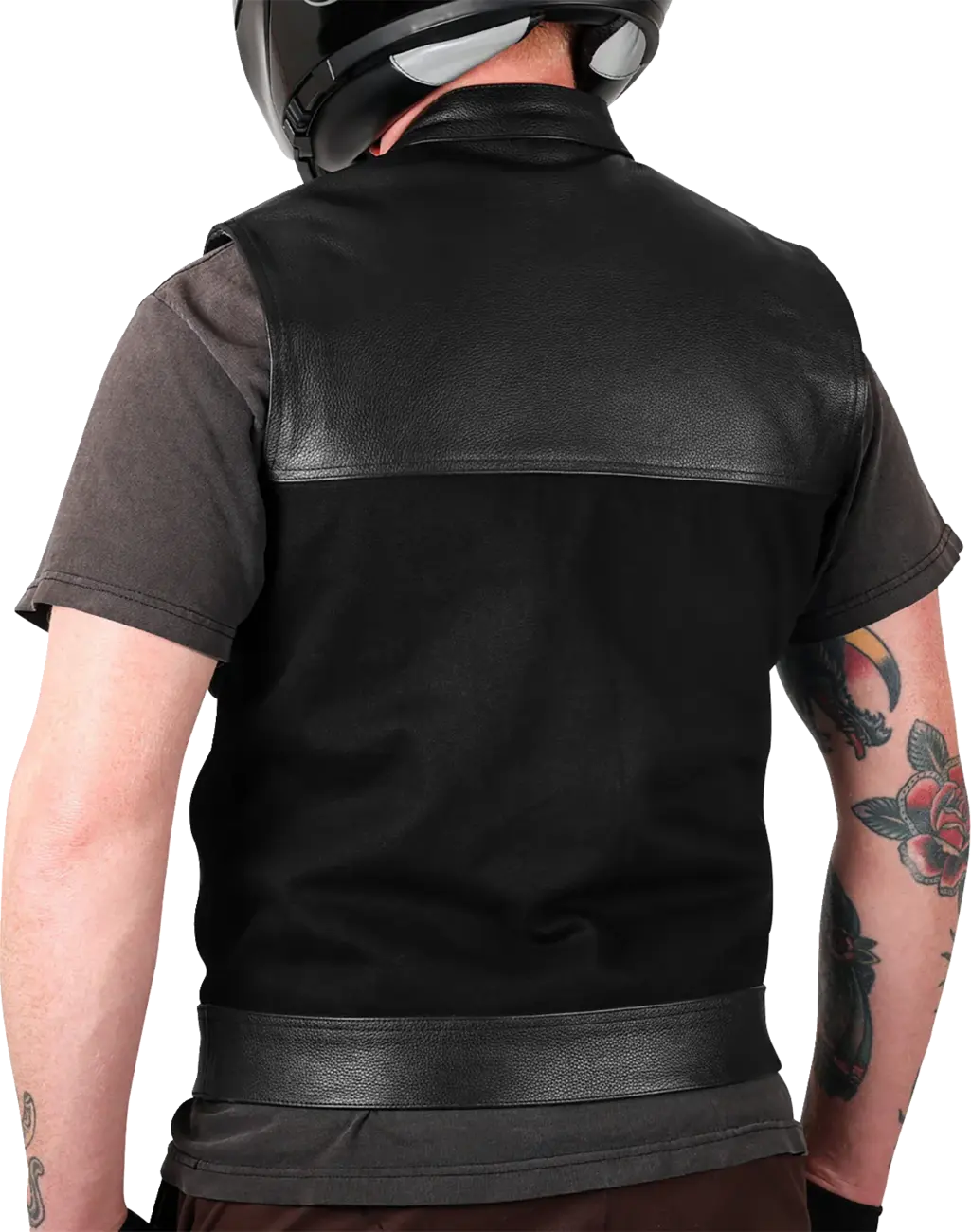Thrashin Supply Co Kanan Leather/Denim Riding Vest Jacka textil herr bild 8 PMMEDIA:cad1d77574b65b98
