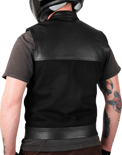 Thrashin Supply Co Kanan Leather/Denim Riding Vest Jacka textil herr bild 8 PMMEDIA:cad1d77574b65b98